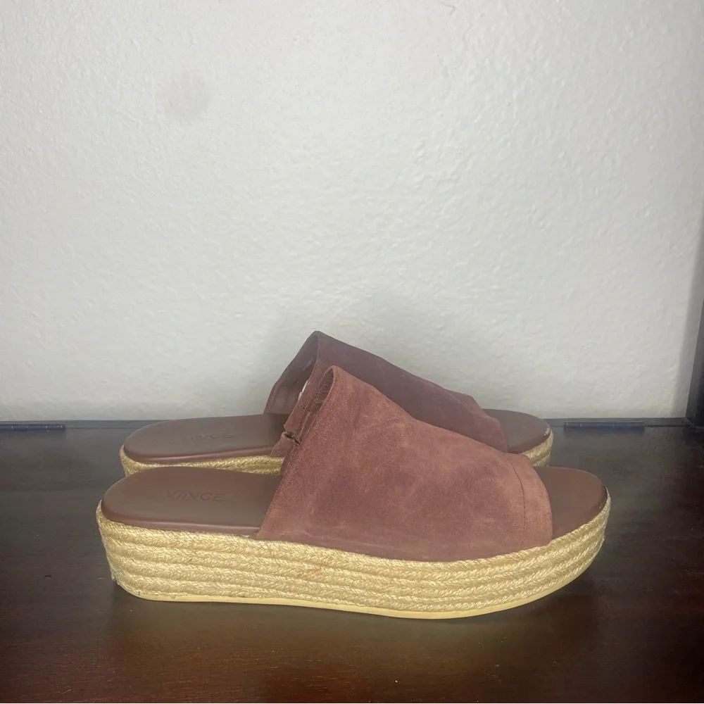 Vince Solana Suede Espadrille Wedge Sandal Size 11